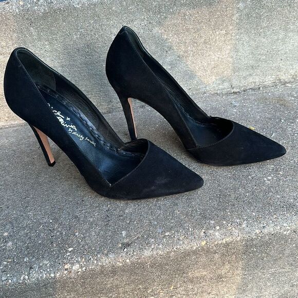 Alice + Olivia Women's Black Suede Heels size 39.5 (9.5) - Picture 4 of 5
